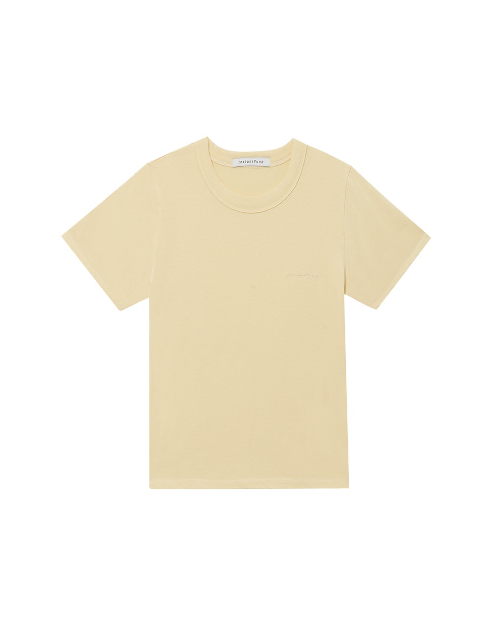 21SS 베이직 자수 로고 티셔츠 - 옐로우