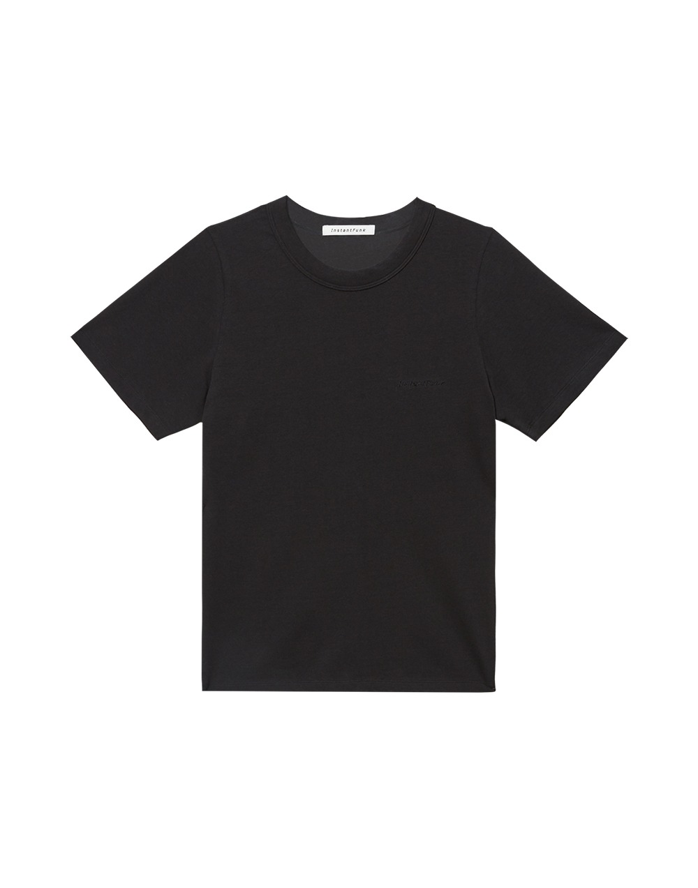 21SS 베이직 자수 로고 티셔츠 - 블랙