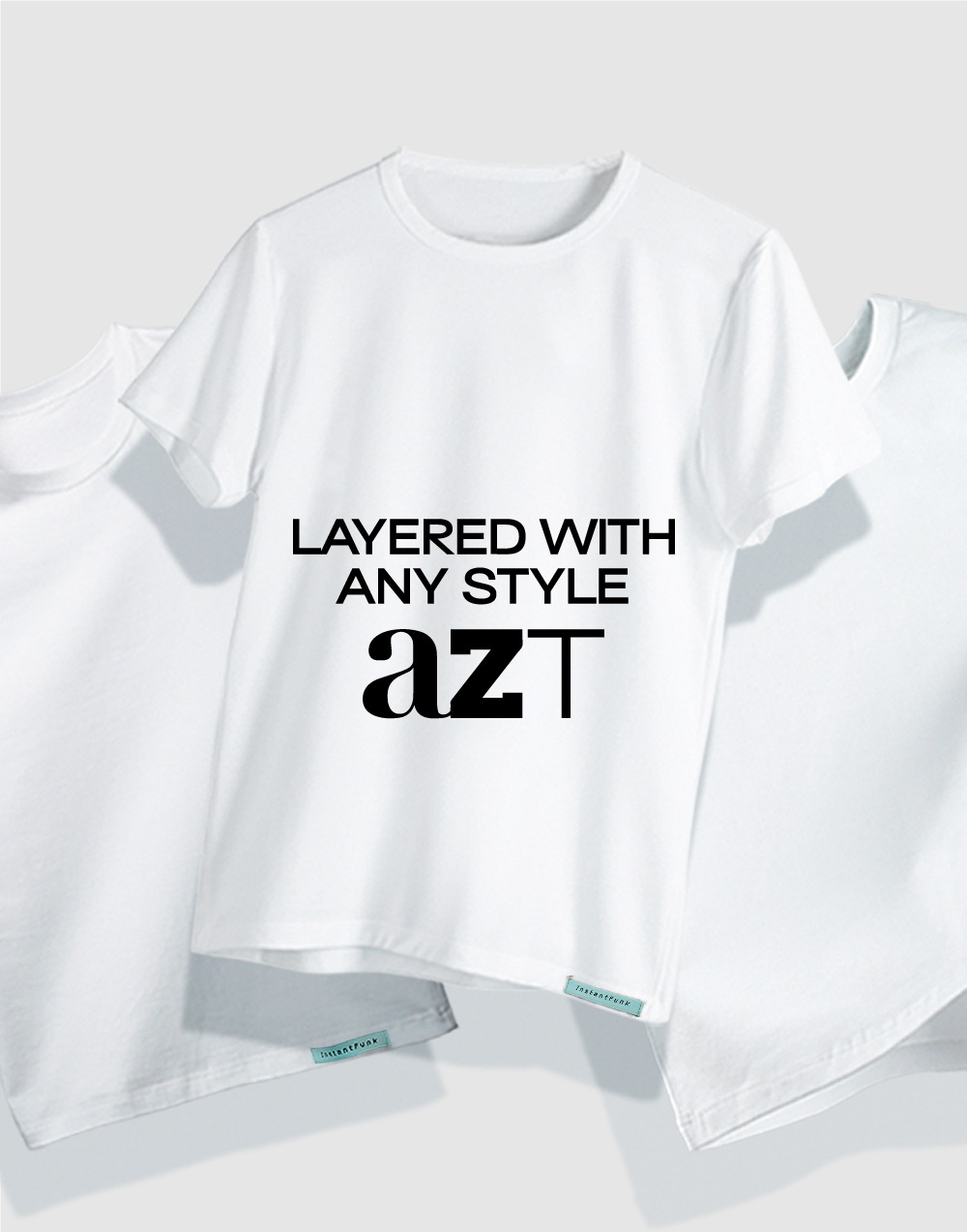 aZT 레이어드 티셔츠 - 화이트 (3 Pack)